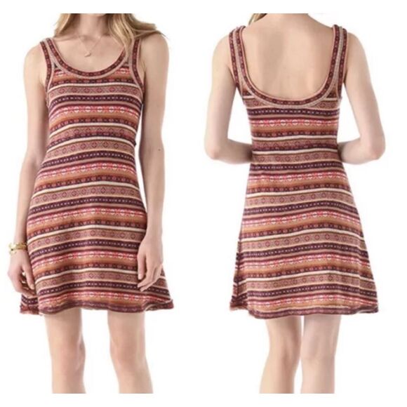 Free People Fair Isle Sweater Sleeveless Dress Fit & Flare Wool Blend Petite Sma - Picture 1 of 8